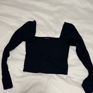 Babaton Black Contour Square Neck Top